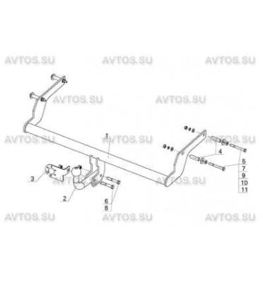 Фаркоп для Lada Xray 2015- съемный крюк на двух болтах 1100кг Автос